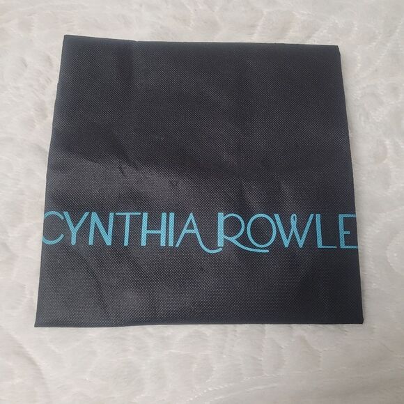 Cynthia Rowley Dust Drawstring Bag Purse Shoes Boots Large Black Blue Print NWOT - Picture 1 of 4